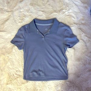 baby blue collared tee